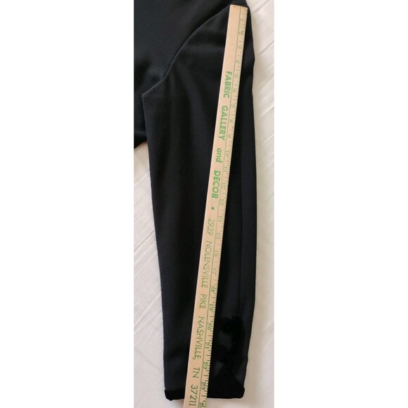 Vtg 90's Carolina Herrera Dress Women's Black Wool Crepe Midi Velvet Buttons 12 - Picture 12 of 16